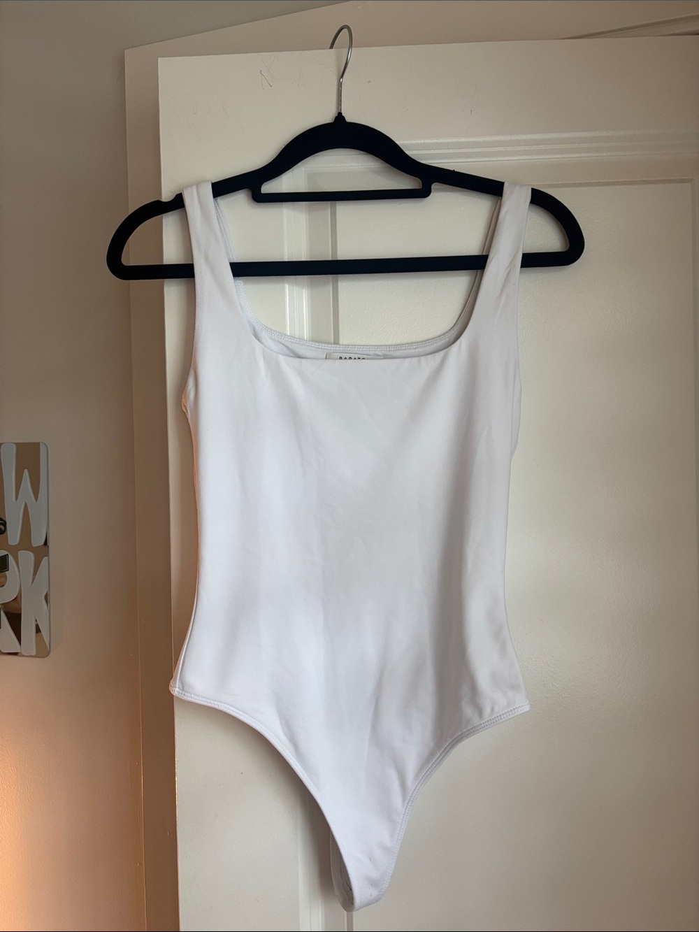 Babaton Contour White Scoop Neck Bodysuit